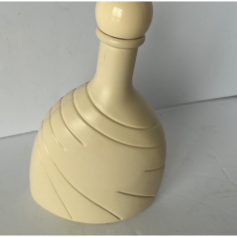 Vintage Amber Glass Bottle Swirl Textured‎ Cream Decorative Vase 8.5in
